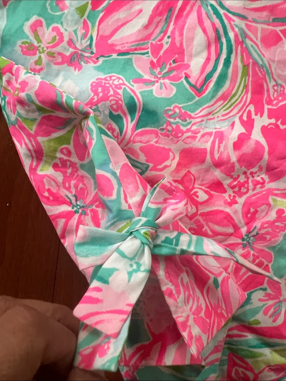 Lilly Pulitzer Pink & Mint Floral Shift Dress toddler 3T - Picture 6 of 7